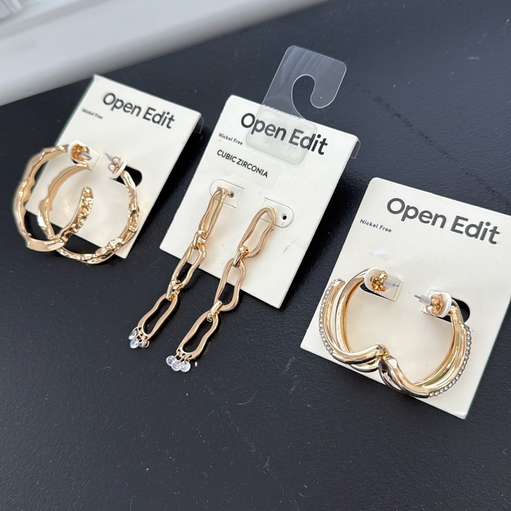 Open Edit NET Set of 3 Gold Fashion Post backs